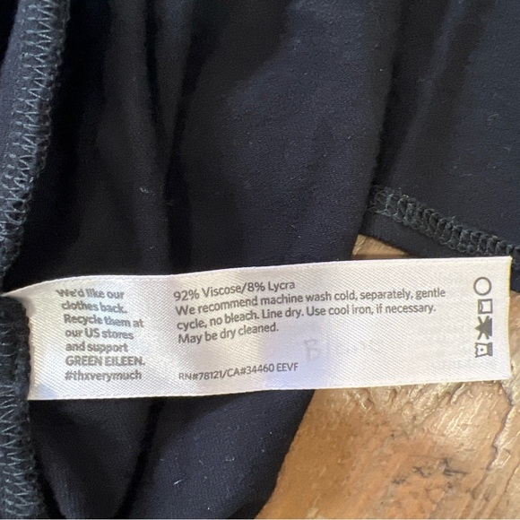 Eileen Fisher Tunic Medium Black Swing Scoop Neck Short Sleeve Preppy Casual - Picture 3 of 7